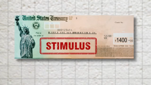 Photo of stimulus check.