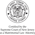 Supreme Court of New Jersey - d and d Certified by the Supreme Court of New Jersey as a Matrimonial Law Attorney seal