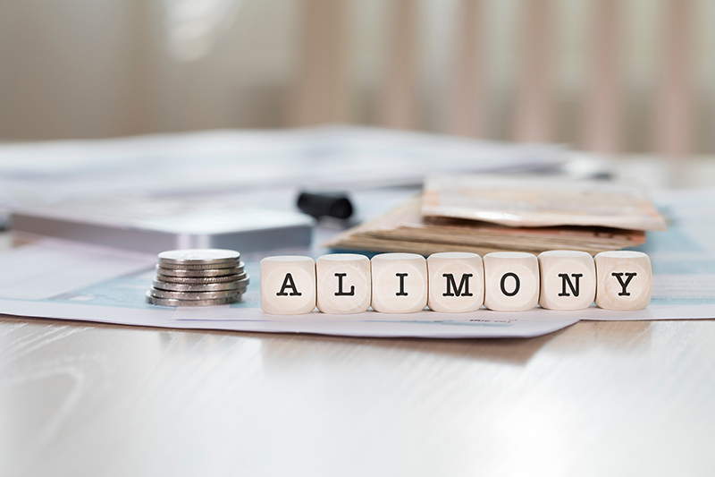 Alimony written in wooden blocks