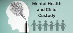 White cutout of a head with scribble writing inside and an image of children holding hands